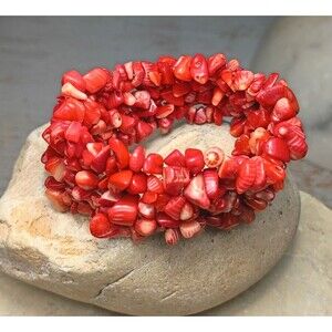 Branch Red Coral Beaded Bracelet